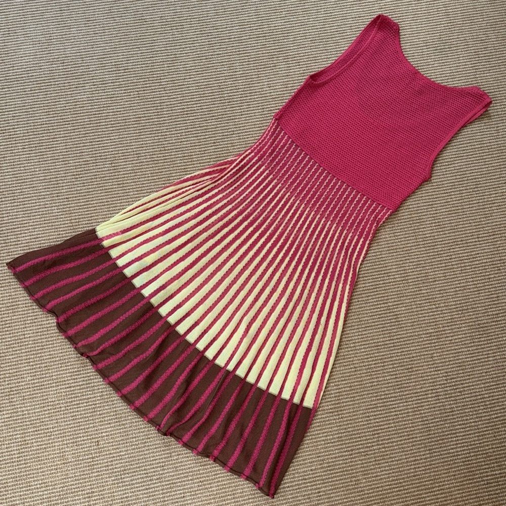 M Missoni Pink, Yellow & Brown Striped Knit Dress - Picture 6 of 6